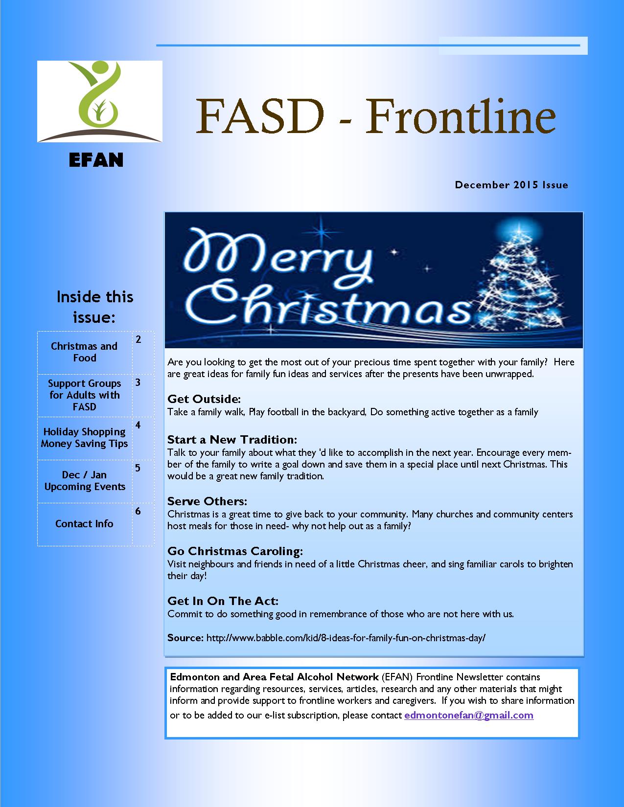 December 2015 Newsletter