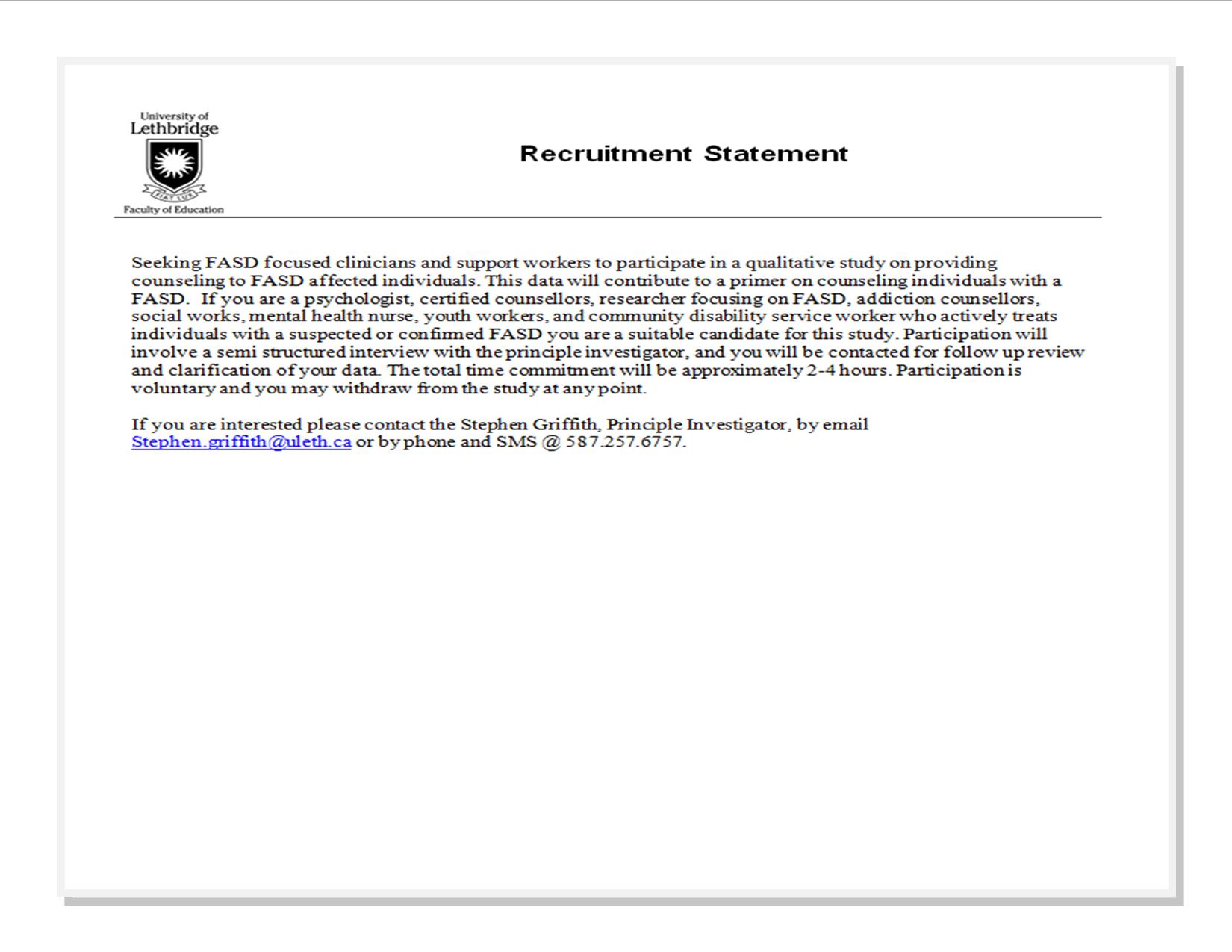 griffith-recruitment-statement